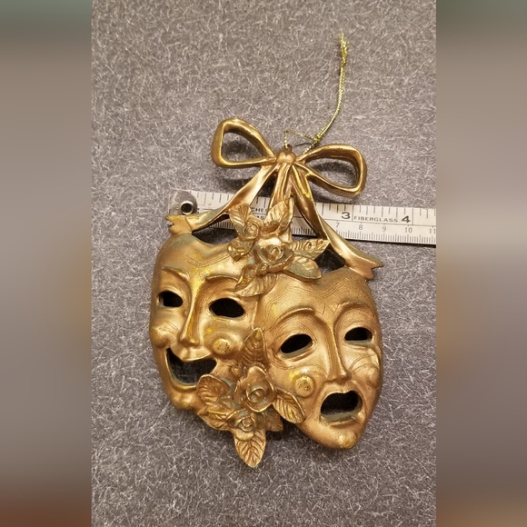 Antique Comedy Tragedy Masks Hanging/Ornament - Picture 3 of 3